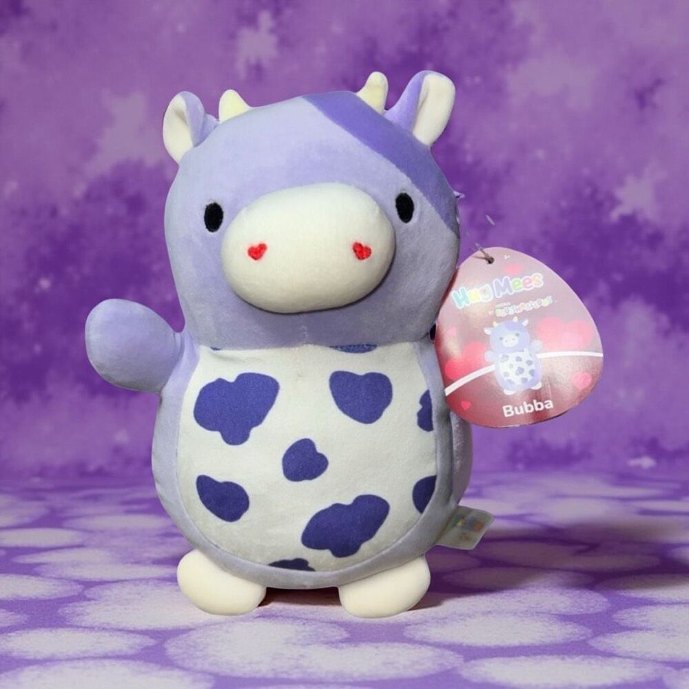 NWT Squishmallow Bubba Purple Cow Hugmees Hugmee Plush Valentine’s 10”